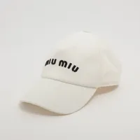 ミュウミュウ ロゴ 5HC179 コットン キャップ S ホワイト
