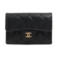 シャネル マトラッセ キャビアスキン ブラック ゴールド金具