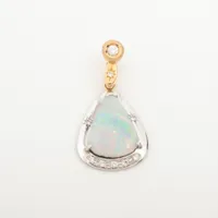 ノンブランド ボルダーオパール ダイヤ Pt900×K18