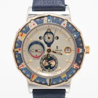 コルム アドミラルズカップ マレ 277.830.21 SS×YG×社外革 AT シルバー文字盤