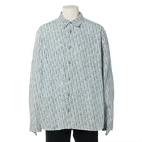 ディオール オブリーク コットン デニムシャツ 20AW 42 ブルー×ホワイト