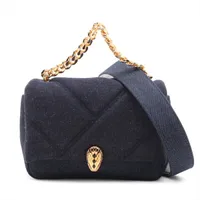 ブルガリ セルペンティ デニム 2WAYショルダーバッグ ネイビー