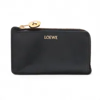 ロエベ ぺブル レザー フラグメントケース ブラック