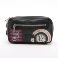 グッチ GGスプリーム PVC ボディバッグ ブラック