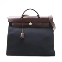 エルメス エールバッグジップMM トワルオフィシエ ネイビー シルバー金具