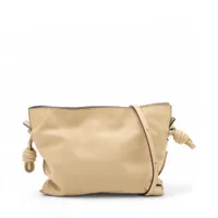 ロエベ フラメンコクラッチ ミニ レザー ショルダーバッグ ベージュ