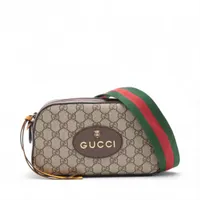 グッチ GGスプリーム タイガーヘッド PVC ショルダーバッグ ベージュ