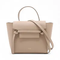 セリーヌ ベルトバッグナノ レザー 2WAYハンドバッグ ベージュ