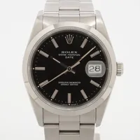 ロレックス オイスターパーペチュアルデイト 15200 SS AT ブラック文字盤
