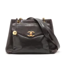 シャネル ココマーク ラムスキン ブラック ゴールド金具