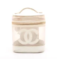 シャネル ココマーク ビニール ホワイト ゴールド金具