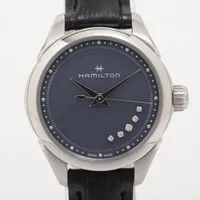 ハミルトン SS×社外革 QZ ブルー文字盤