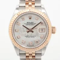 ロレックス レディ デイトジャスト 279171NG PG×SS AT ホワイトシェル文字盤