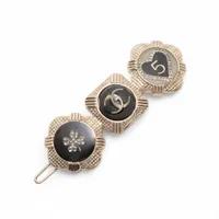 シャネル ココマーク アイコン GP×レジン ヘアクリップ D21A ブラック×ゴールド