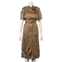 バーバリー ビスコース ノースリーブワンピース 25SS IT36 カーキ
