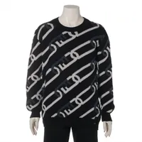 フェンディ ウール ニット 22年 52 ブラック×ホワイト