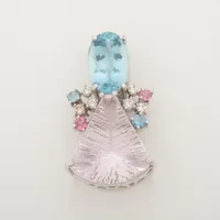 ノンブランド アクアマリン 色石 ダイヤ K18WG