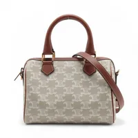 セリーヌ トリオンフ PVC 2WAYハンドバッグ ホワイト