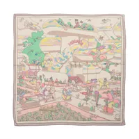 エルメス カレジェアン LOCOMOTION ロコモーション カシミヤ×シルク ストール マルチカラー