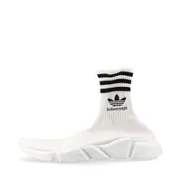 バレンシアガ×アディダス スピードトレーナー ファブリック ソックススニーカー 28.5cm ブラック×ホワイト