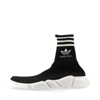 バレンシアガ×アディダス スピードトレーナー ファブリック ソックススニーカー 27.5cm ブラック×ホワイト