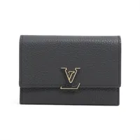 ルイ・ヴィトン トリヨン ポルトフォイユカプシーヌコンパクト M62157 コンパクトウォレット ノワール×ホットピンク