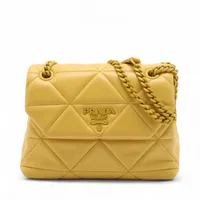 プラダ スペクトラム スモール レザー チェーンショルダーバッグ イエロー