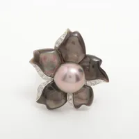 ノンブランド パール シェル ダイヤ K18WG