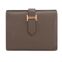 エルメス ベアンコンパクト ヴォーエプソン エトゥープ ローズゴールド金具