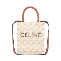 セリーヌ トリオンフ ミニバーティカルカバ PVC 2WAYハンドバッグ ベージュ