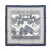 エルメス カレ55 SANGLES EN ZIGZAG ジグザグのサングル シルク スカーフ マリーヌ