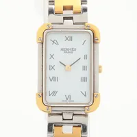 エルメス クロアジュール CR1.240 SS×GP QZ ホワイト文字盤