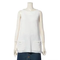 シャネル ココボタン 素材不明 ノースリーブニット サイズ不明 ホワイト