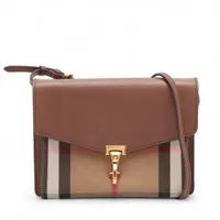 バーバリー ノバチェック キャンバス ショルダーバッグ ブラウン