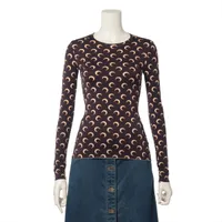 マリーンセル ナイロン×ポリウレタン カットソー XS ブラウン×ベージュ