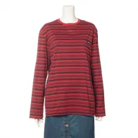 ミュウミュウ コットン ロングTシャツ 24年 XS レッド×ブラック