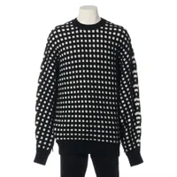 ディオール ウール×カシミヤ ニット S ブラック×ホワイト