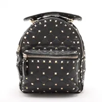 ヴァレンティノガラヴァーニ ロックスタッズ レザー バックパック/リュック ブラック