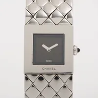 シャネル マトラッセ SS QZ ブラック文字盤