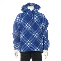 バーバリー ウール×アクリル×ポリエステル パーカー 23AW XS ブルー×ホワイト