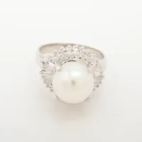 ノンブランド パール ダイヤ Pt900 約9.5mm