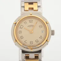 エルメス クリッパー SS×GP QZ アイボリー文字盤