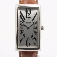 ティソ バナナウォッチ T117509A SS×社外革 QZ シルバー文字盤