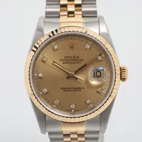 ロレックス デイトジャスト36 16233G SS×YG AT シャンパン文字盤