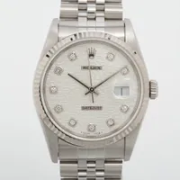 ロレックス デイトジャスト36 16234G SS×WG AT シルバー 彫りコンピューター文字盤