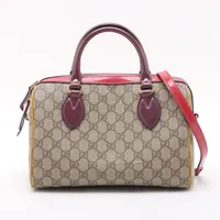 グッチ GGスプリーム PVC 2WAYハンドバッグ ベージュ