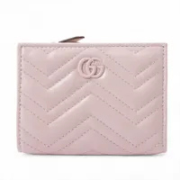 グッチ ダブルG 773427 レザー コンパクトウォレット ピンク