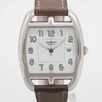 エルメス ケープコッド トノー CT1.710 SS×革 QZ ホワイト文字盤