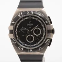 オメガ コンステレーション ダブルイーグル 121.92.41.50.01.001 SS×ラバー AT ブラック文字盤