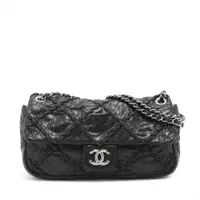 シャネル ウルトラステッチ ヴィンテージカーフ ブラック シルバー金具